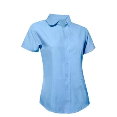 Blusa Oxford Mcorta Azul Italiano Nacional Casa Lima