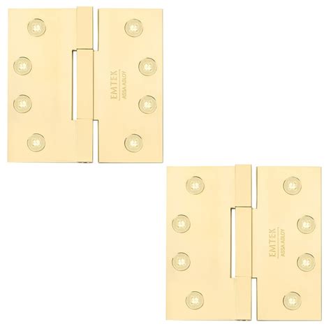 Door Hinges Collection X Thin Leaf Square Solid Brass Heavy