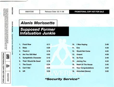 Alanis Morissette – Supposed Former Infatuation Junkie (1998, CD) - Discogs