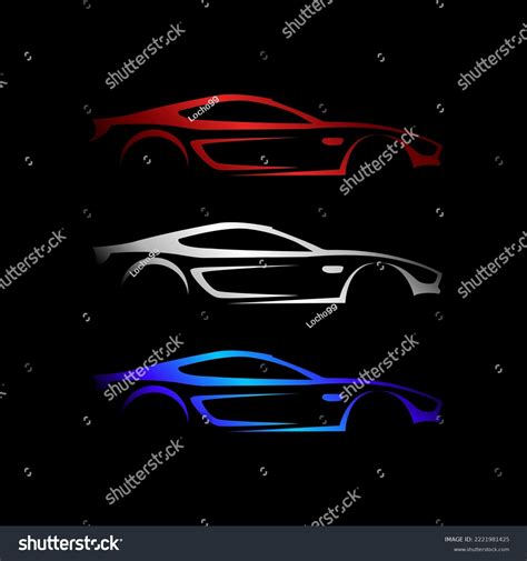 Car Silhouette Vector Black Background Stock Vector (Royalty Free ...