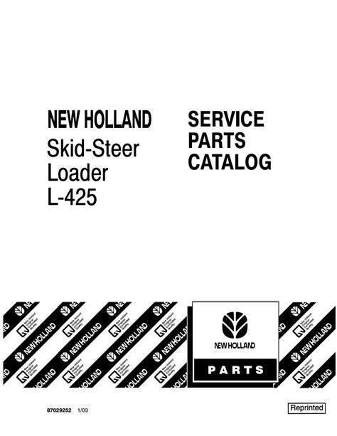 NEW HOLLAND L425 SKID STEER LOADER SERVICE PARTS MANUAL - PDF DOWNLOAD ...