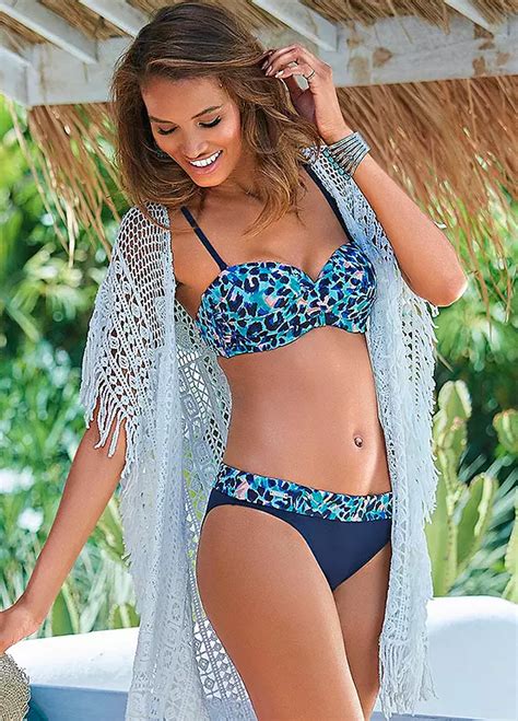 LASCANA Underwired Bandeau Bikini Set With Removable Straps Look Again