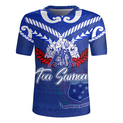 Samoa Custom Personalised Rugby Jersey Toa Samoa Tribal Pattern