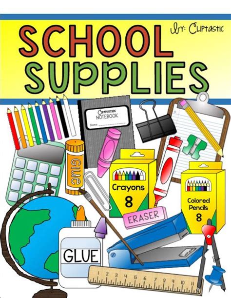 Back to School Supplies Clipart - Etsy