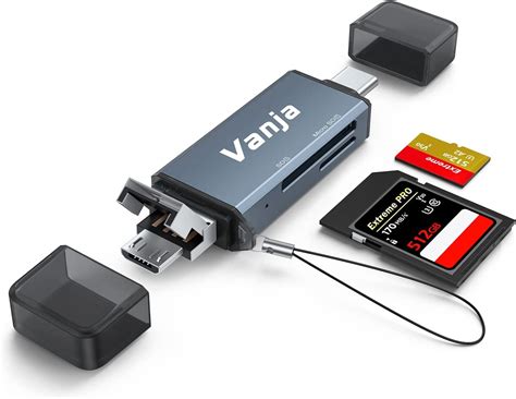 Vanja Micro SD Kartenleser 3 in 1 USB C USB A Micro USB Kartenlesegerät