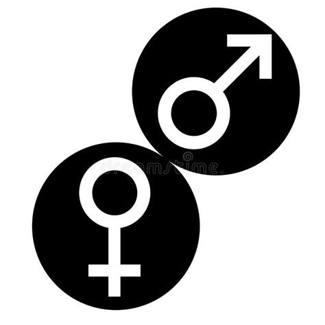 Sex Symbols Gender Woman And Man Flat Symbols White Female And Male Abstract Symbols In Black