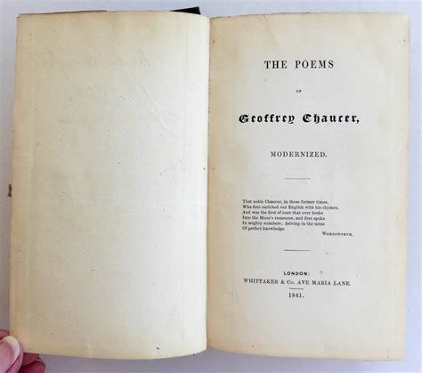 The Poems of Geoffrey Chaucer Modernized by Chaucer, Geoffrey; Horne, R. H. (editor); Wordsworth ...