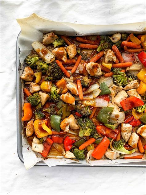 Sheet Pan Honey Garlic Chicken And Veggies Healthy Recipe