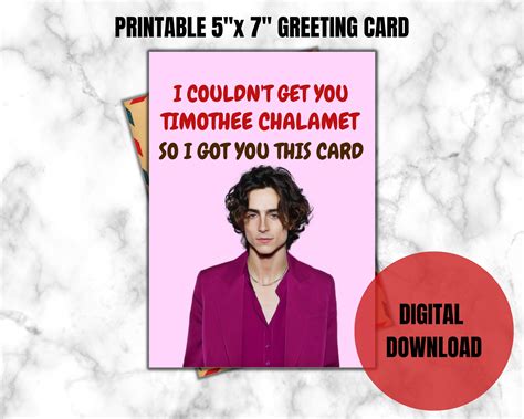 Timothee Chalamet Birthday Card Timothee Chalamet Merch - Etsy