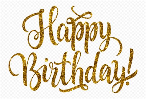 Hd Happy Birthday Text Words Gold Glitter Transparent Png Citypng 16380 ...