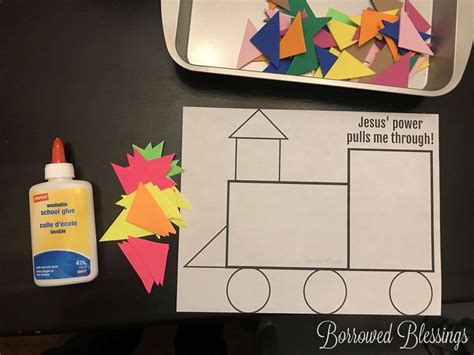 Rocky Railway VBS Train Tangram Craft Borrowed BlessingsBorrowed