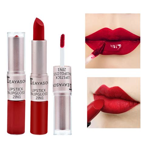 Waterproof Nude Matte Velvet Glossy Lipstick Lip Gloss Balm Sexy Red Tint Moda Feminina
