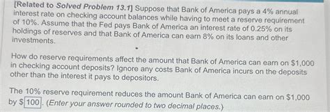 Solved Related To Solved Problem Suppose That Bank Chegg