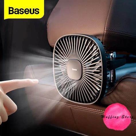 ♣ ถูกจริงส่งไวbaseus พัดลมติดเบาะหลังรถยนต์ ในรถ มีแบตในตัว พัดลมพกพา เสียงเงียบ Mini