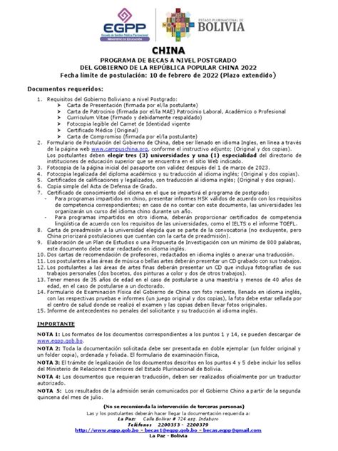 Requisitos De Postulacion 2022 Postgrado Pdf