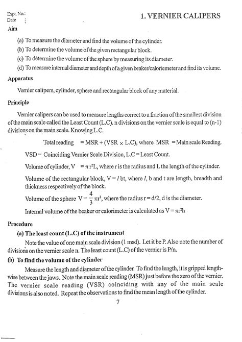 Solution Vernier Calipers Physics Practical Experiment Studypool