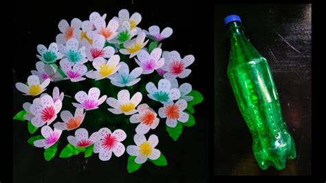 DIY Paper Flowers Guldasta Made With Plastic Bottle Plastic Bottle