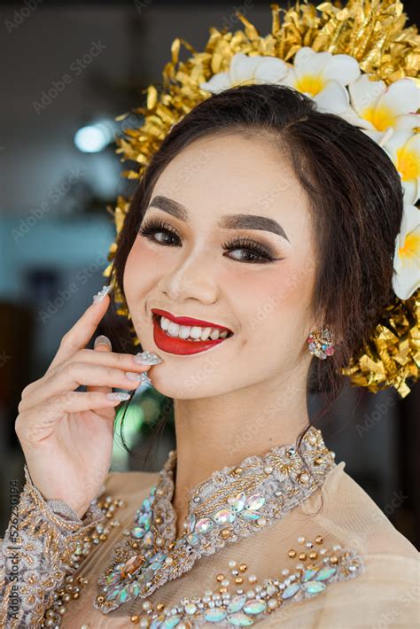 Beautiful Indonesian Woman Wearing Kebaya Kebaya Is A Type Of Upper Garment That Is