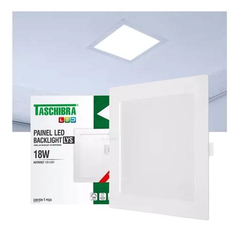 Plafon Painel De Led Taschibra Lys 18w Quadrado Embutir 22cm MercadoLivre