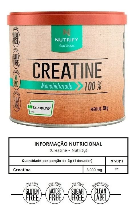 Creatina Nutrify 300g Creatine 100 Monohidratada Creapure Sabor Neutro