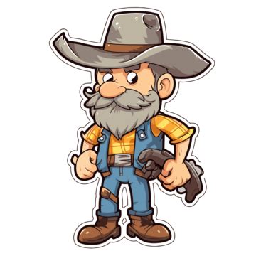 Vhr Vector Cartoon Cowboy Vector Hillbilly Sticker Cartoon Png And