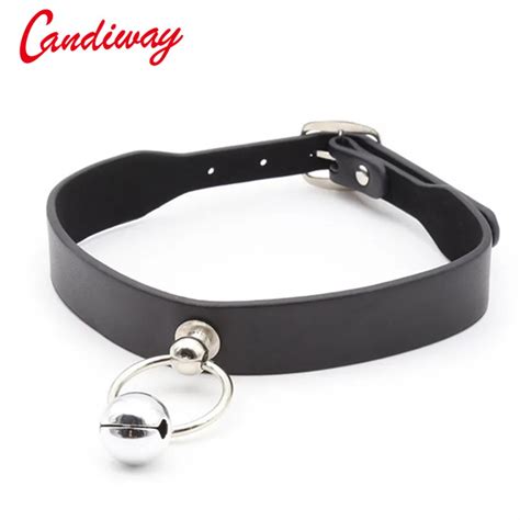 Candiway Sex Collar Bdsm Sexy Leather Bell Neck Ring Bondage For