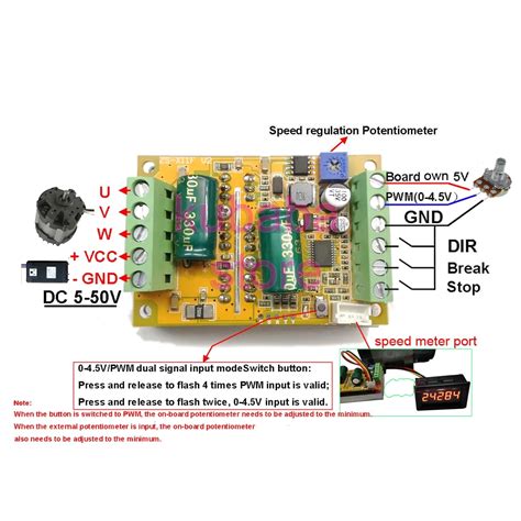 380w 3 Phases Brushless Motor Controller Nowithout Hall Sensor Bldc Pwm Plc Driver Board Dc 6 50v