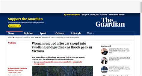 Woman rescued after car swept into swollen Bendigo Creek as floods peak ...