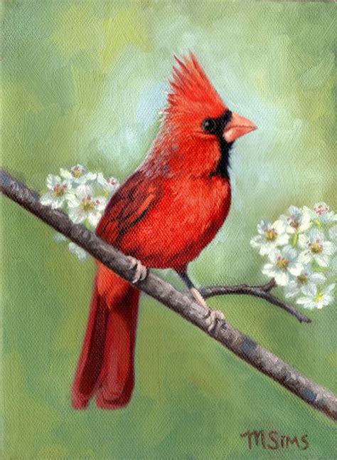 Red Cardinal Bird Painting Cardinal Painting Bird Art Open Edition ...