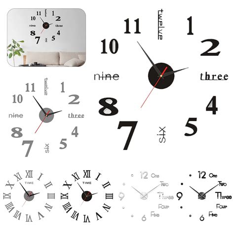 Horloge Murale Num Rique 3D Sans Poin On Horloge Murale Shoous M