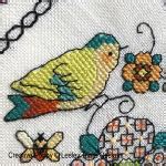 12 Birds Blackwork Flowers Cross Stitch Pattern By Lesley Teare