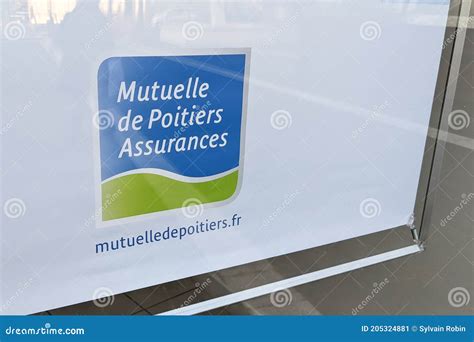 Mutuelle De Poitiers Assurances Logo Text And Office Sign Of Local