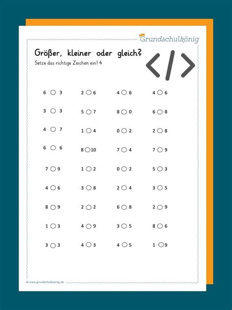 Größer Kleiner Lernen tipps schule Mathematikunterricht Kinder mathe