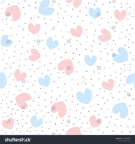 Repeated Hearts Polka Dot Cute Romantic Stock Vector Royalty Free