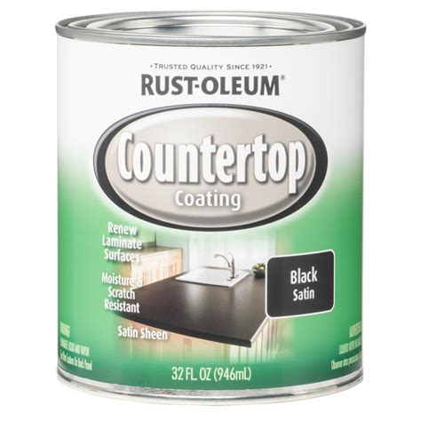 Rust-Oleum Specialty 1 qt. Black Satin Countertop Interior Paint (Case ...