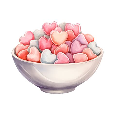 AI generated Sweet Love Symphony Valentine Candy Bowl - Tempting Sugary
