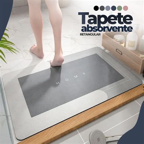 Tapete Super Absorvente Antiderrapante Secagem R Pida De Banheiro