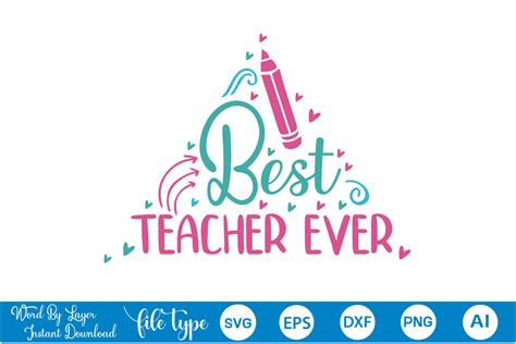 Best Teacher Ever Svg Cut File Graphic By Graphicpicker · Creative Fabrica