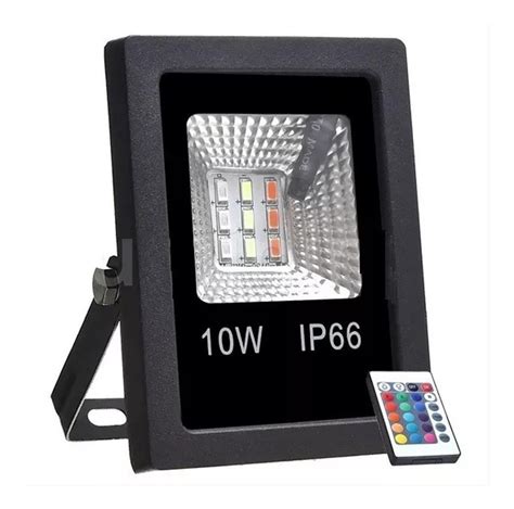 Refletor Holofote Led Smd Rgb 10w Bivolt Jardim Piscina R 27 90 Em