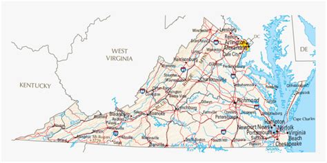 Transparent Virginia State Outline Png - Basic Map Of Virginia, Png Download - kindpng