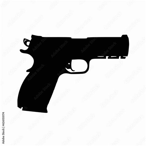 black gun silhouette vector isolated on white Stock Vector | Adobe Stock