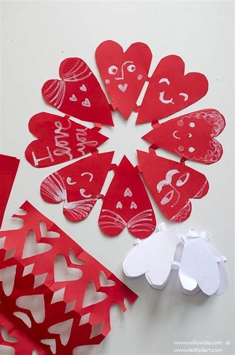 Diy Valentine S Day Paper Heart Snowflakes