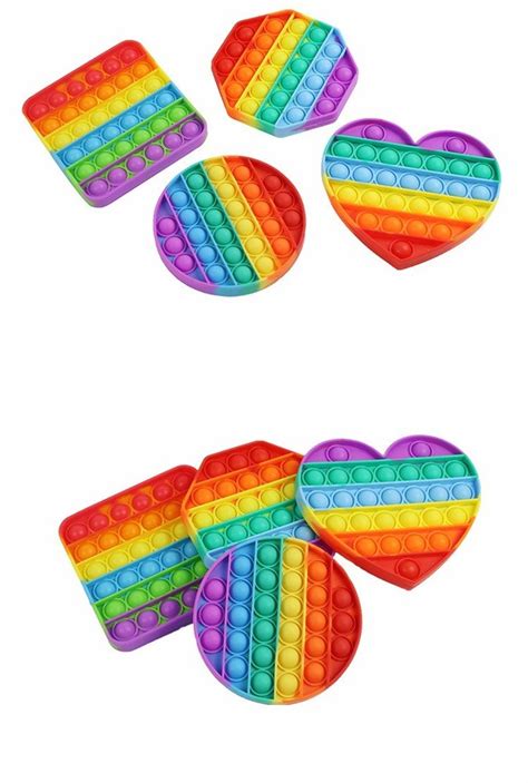 Silicone Rainbow Pop It Fidget Toy For Tpy Shape Multi At Rs 40