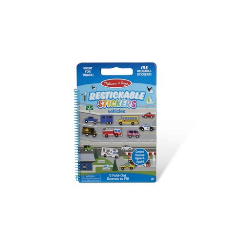 Melissa & Doug Vehicles Multi-Color Restickable Stickers - 193 Stickers ...