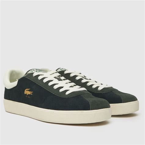 Mens White And Green Lacoste Baseshot Trainers Schuh