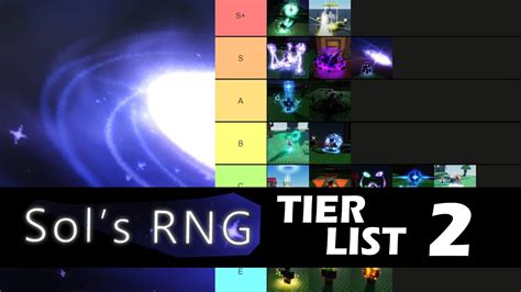 Sols Rng Tier List 2 Sols Rng Youtube