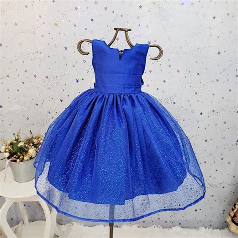 Vestido Menina Festa Azul Royal PaiPee