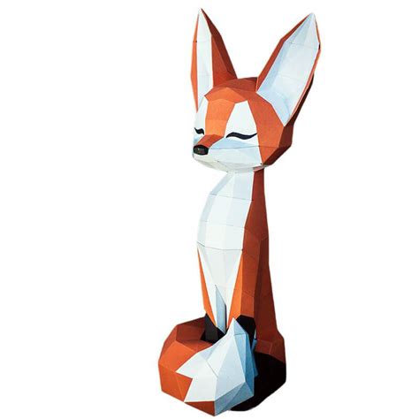 The Proud Fox Animal Paper Craft Home Decor Fiheroe