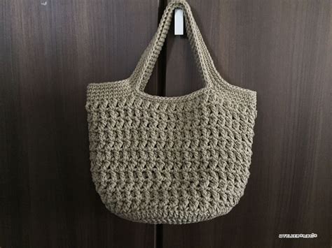 【編み図】麻ひも風コットンの丸底トート かぎ針編みの無料編み図 Atelier Mati Crochet Bag Pattern