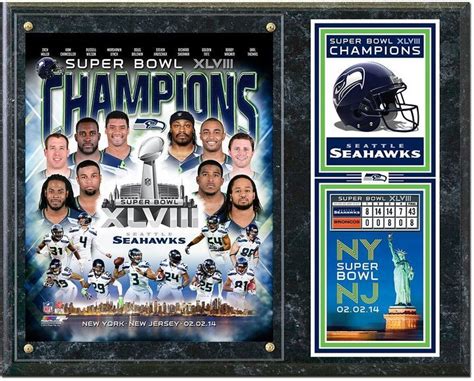 Seattle Seahawks Super Bowl Xlviii Champions 12 X 15 Plaque